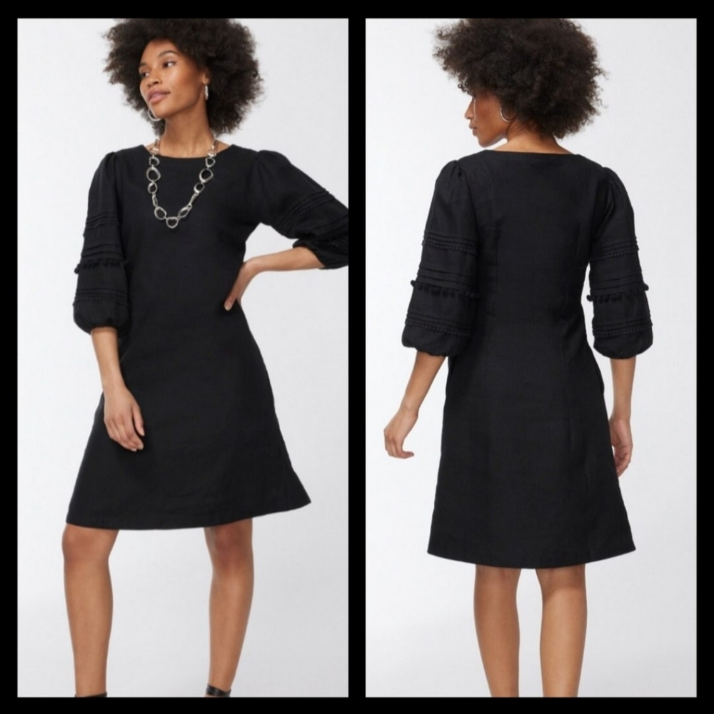 LBD ⬛️Chicos ⬛️NWT Size 3 (16) Shift Dress  pockets 3/4 Puff Sleeves Knee-length